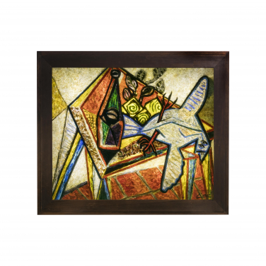 鴿子靜物畫
羅傑・馬爾埃布－納瓦爾工作室
依巴勃羅・畢加索
1954–57年
玻璃畫
高70.5厘米，寬85厘米
私人收藏
( 照片來源：Sean Baylis)